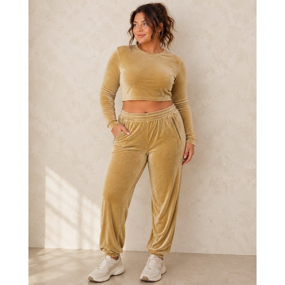SKIMS Velour High Waist Jogger Gold 3X